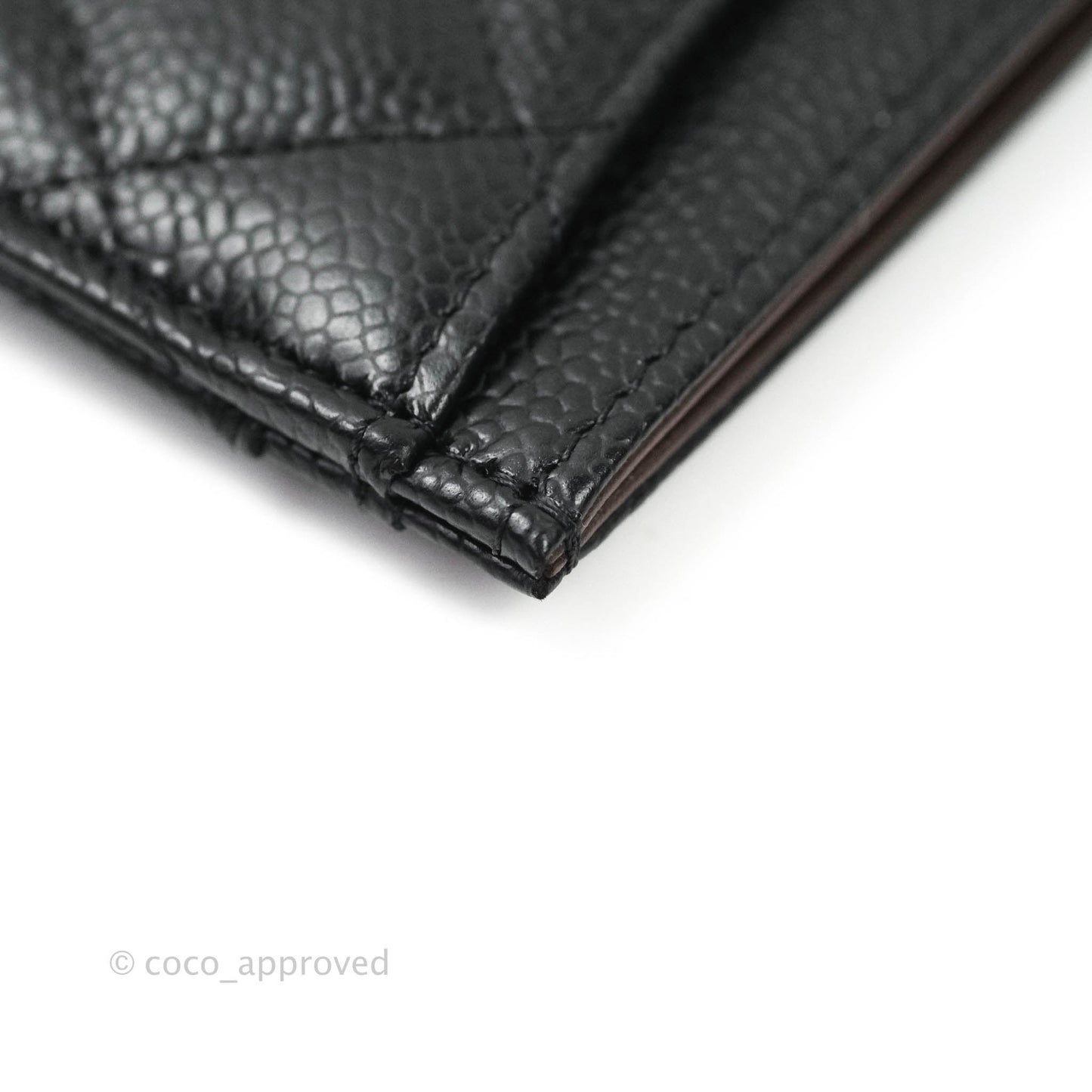Chanel Black Classic Caviar Flat Card Holder Gold Hardware