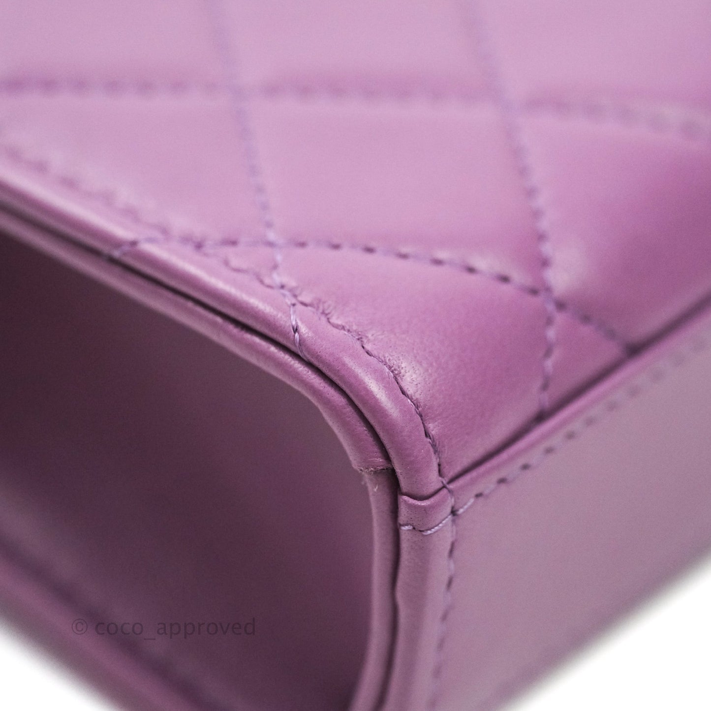 Chanel Classic Quilted Purple Silver Hardware Phone Holder