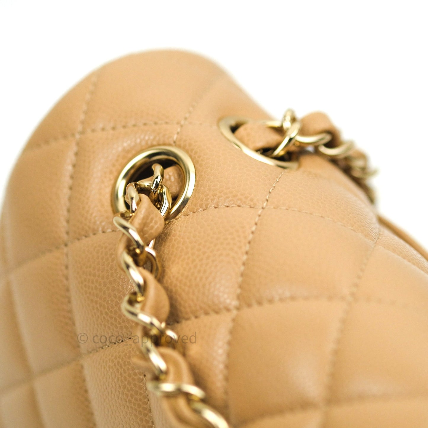 Chanel Quilted M/L Medium Double Flap Dark Beige Gold Hardware 19B
