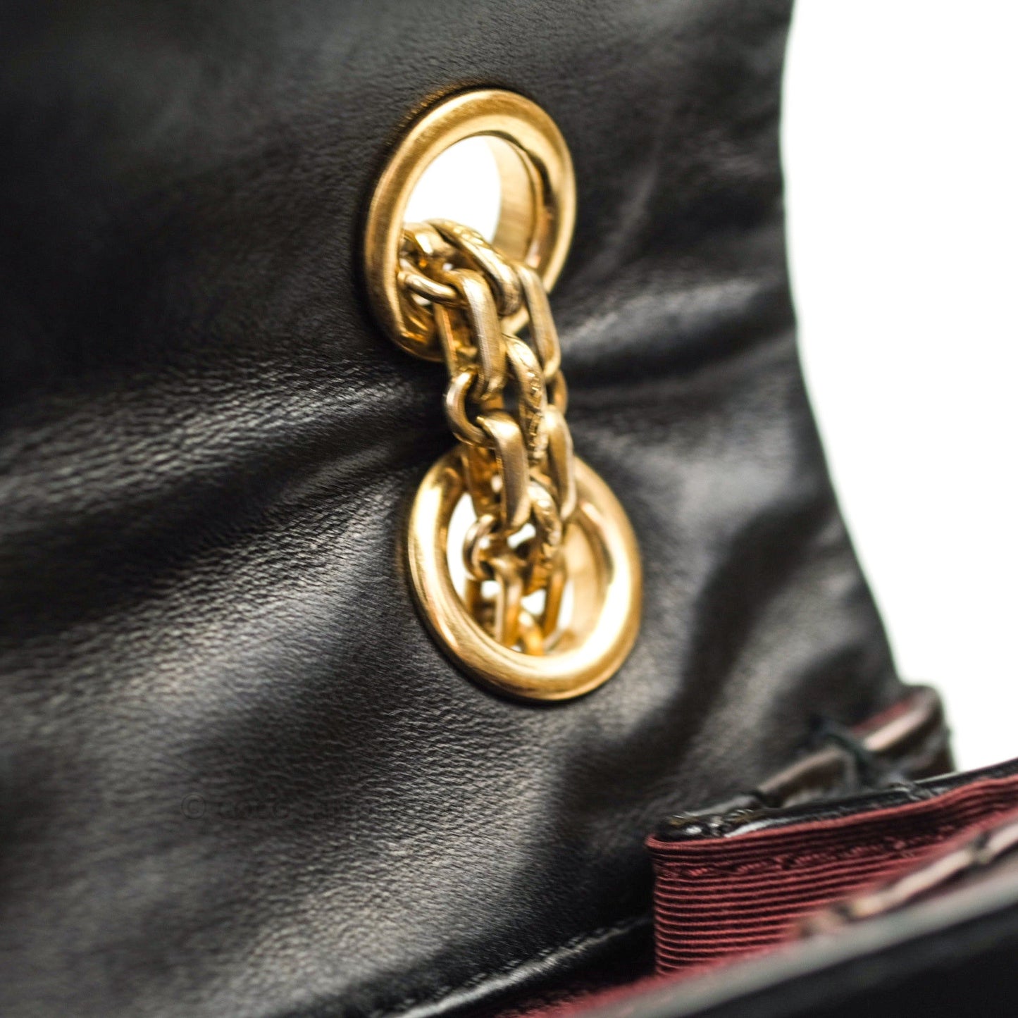 Chanel Quilted Accordion Reissue Black Patent Leather Gold Hardware 2.55 Flap