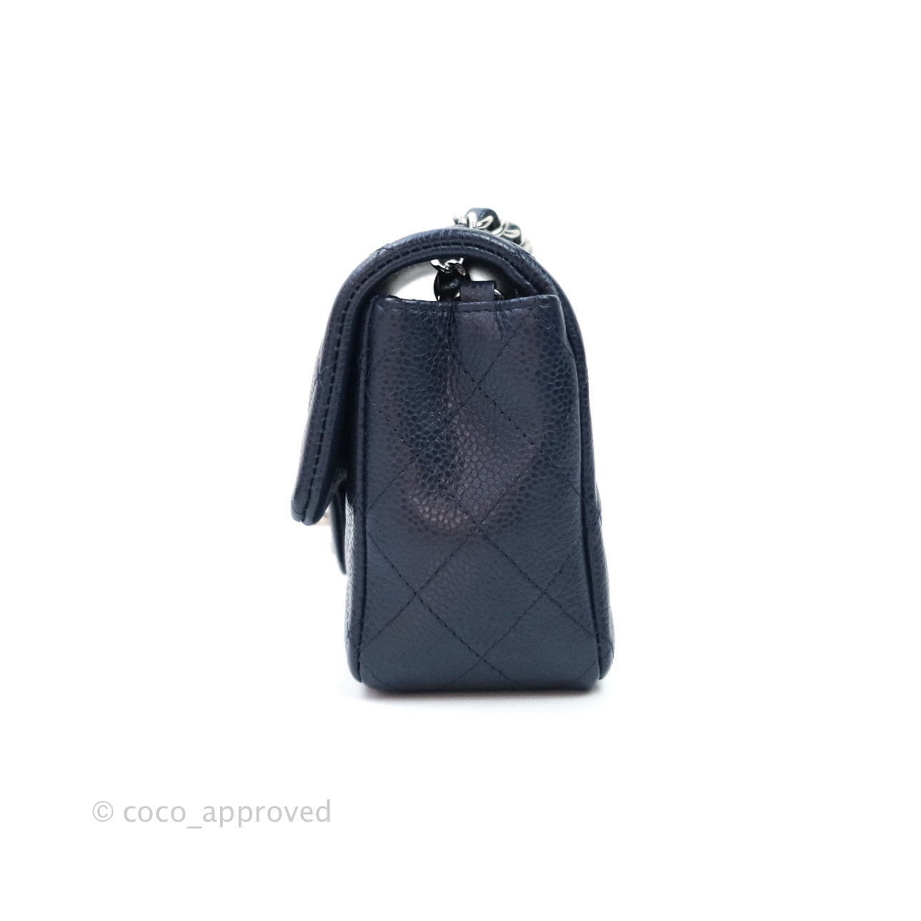 Chanel Quilted Mini Rectangular Navy Caviar Silver Hardware