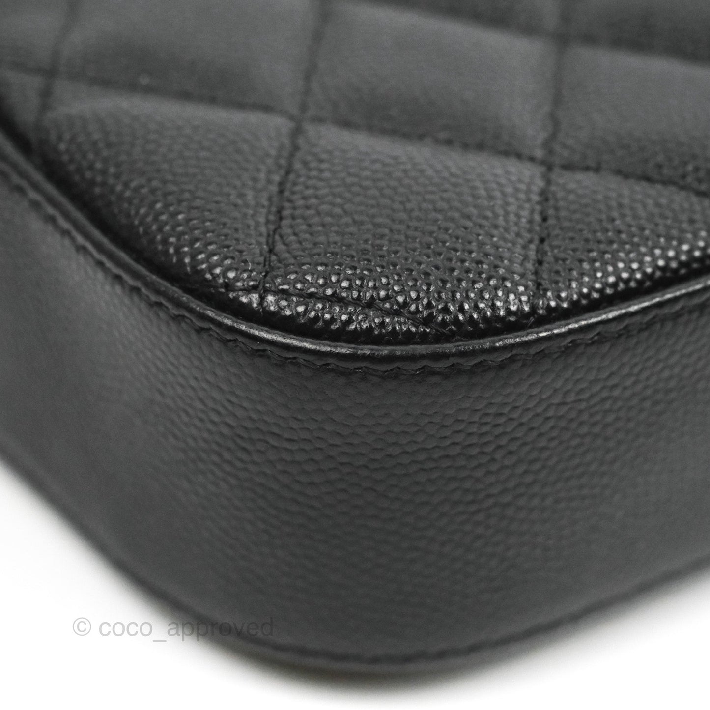Chanel Quilted Camera Bag Black Caviar Gold Hardware 21A
