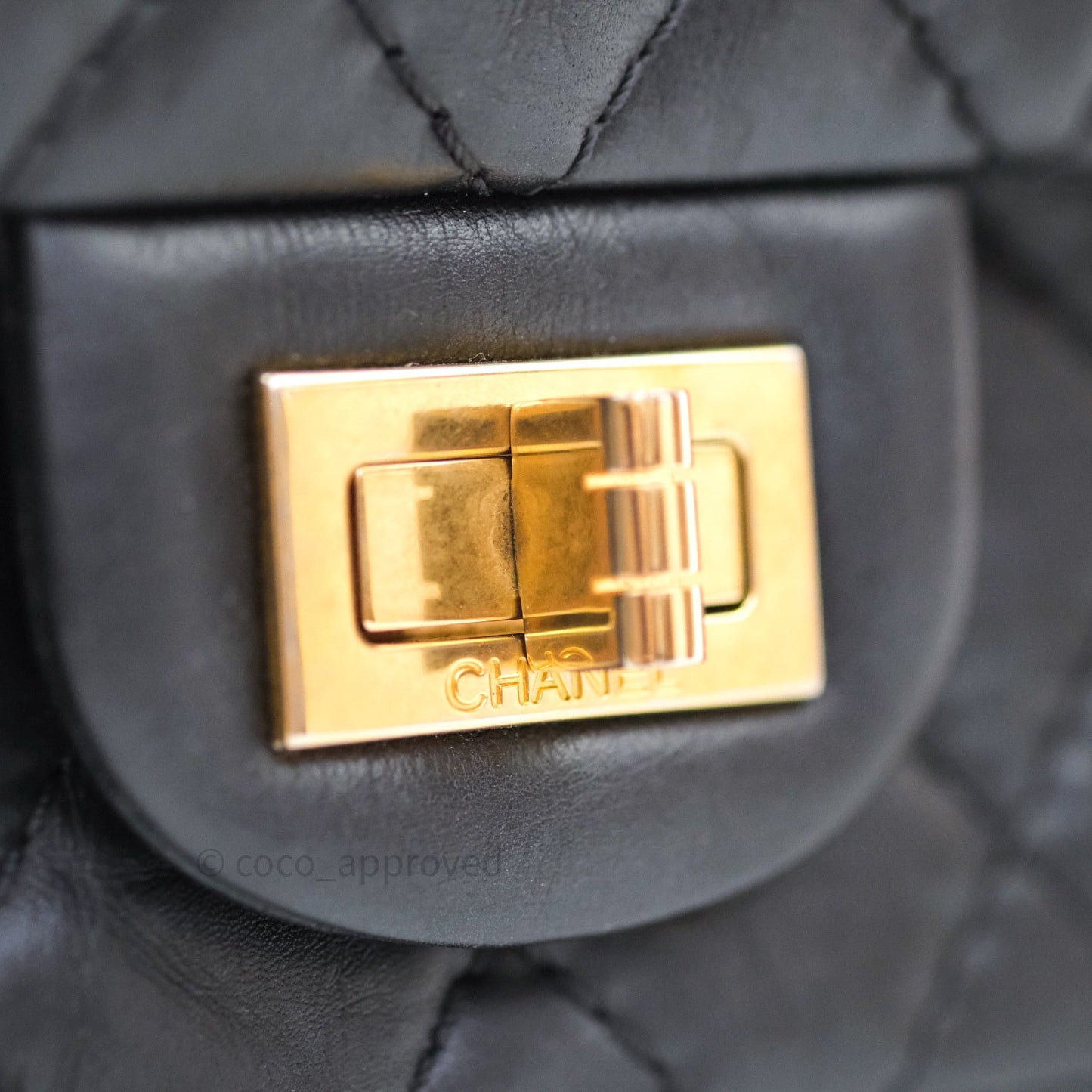 Chanel 2.55 Reissue Aged Calfskin 225 Flap Black Gold Hardware