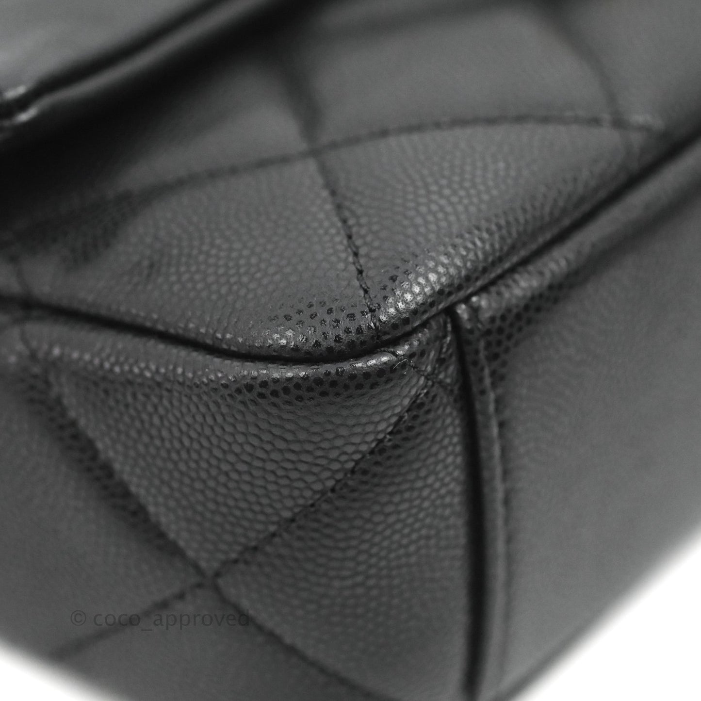 Chanel Small Flap with Coin Charm Black Caviar Aged Gold Hardware 22A