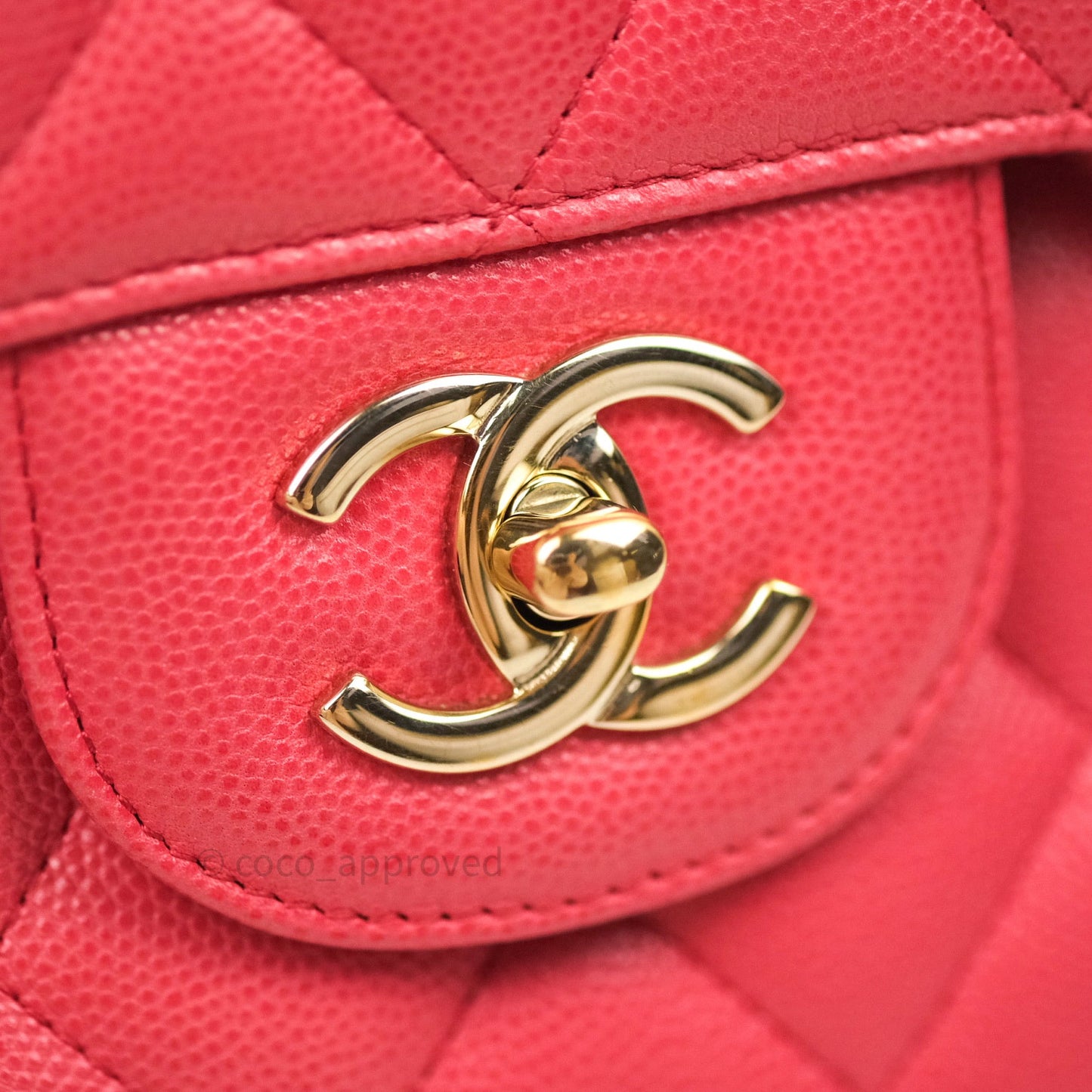 Chanel Classic Jumbo Double Flap Pink Caviar Gold Hardware⁣⁣ 17C