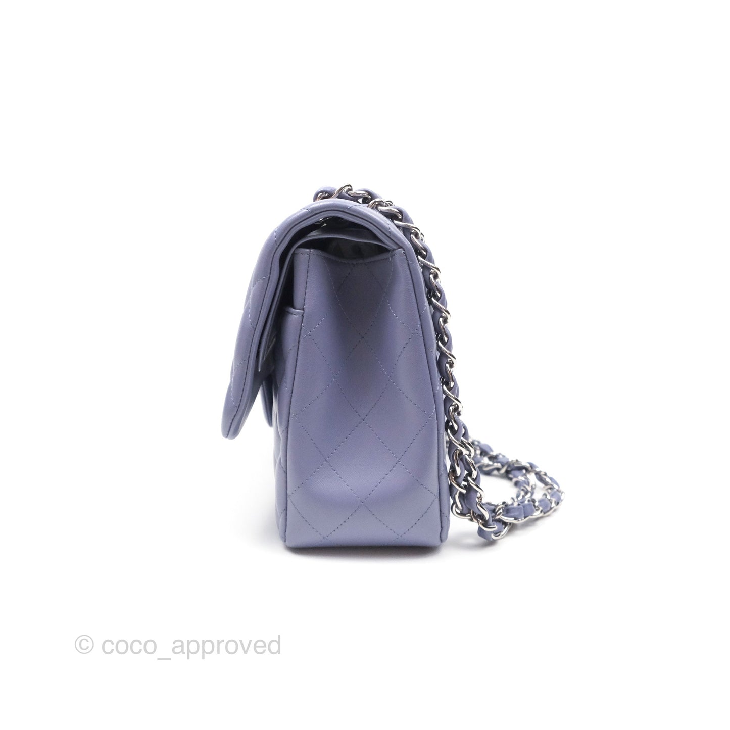 Chanel Jumbo Double Flap Lavender Blue Lambskin Silver Hardware⁣⁣