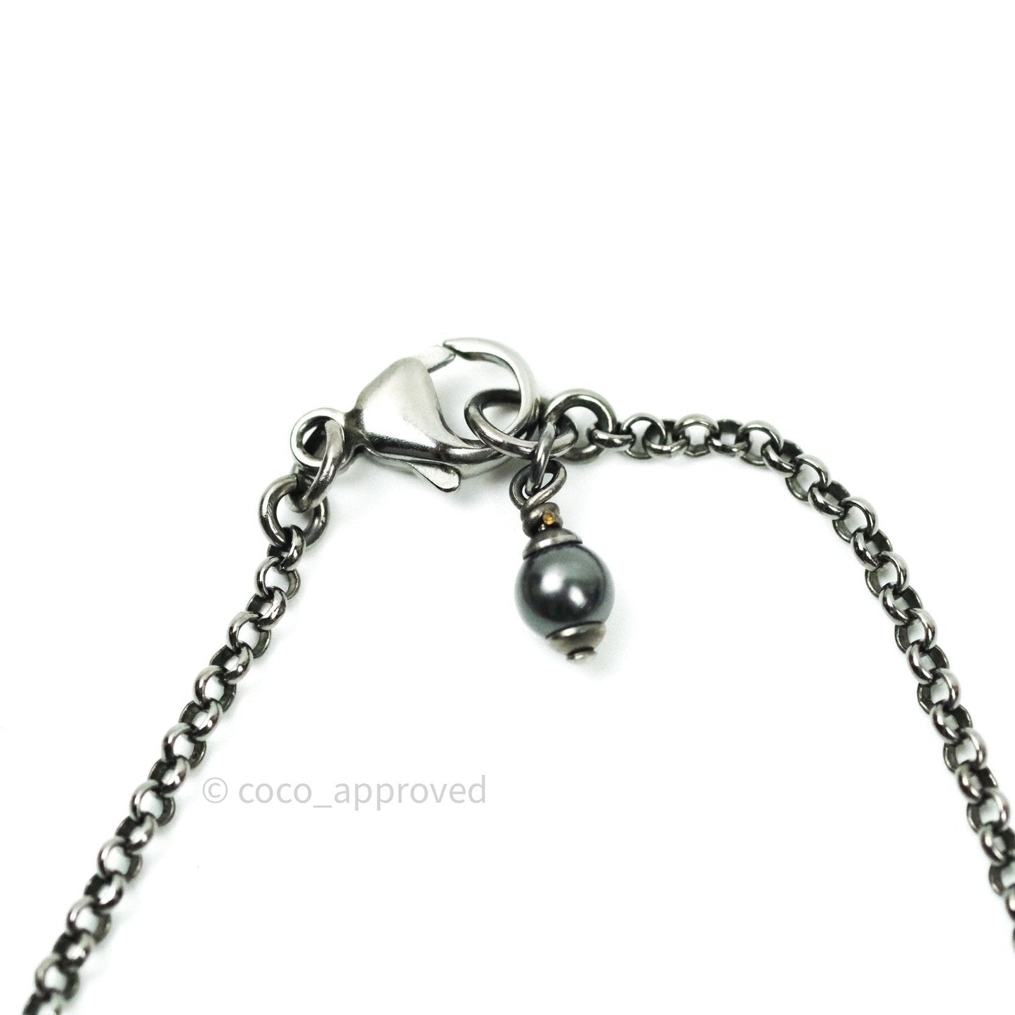 Chanel Ruthenium Crystal CC Necklace Iridescent Purple