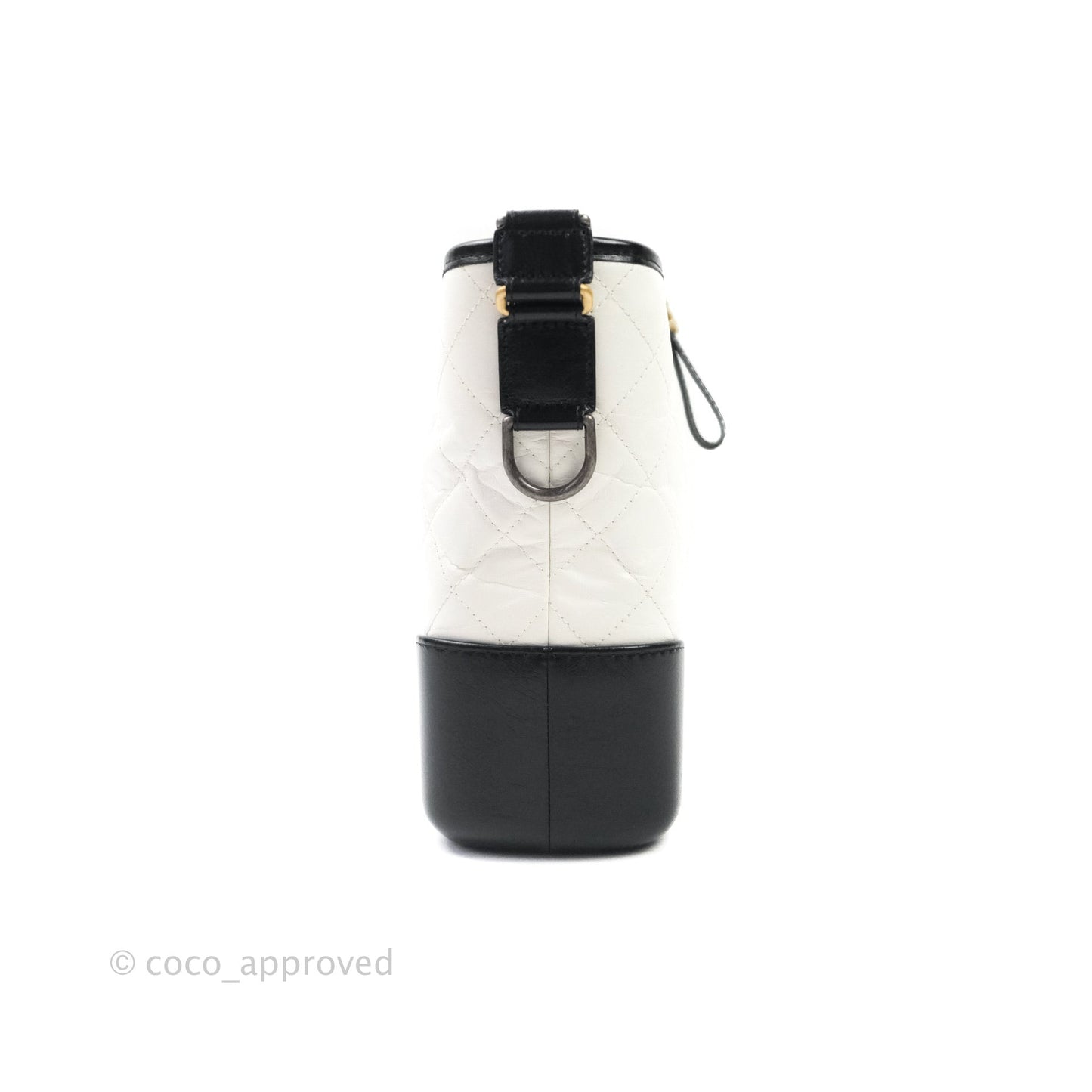Chanel Medium Gabrielle White Black Aged Calfskin