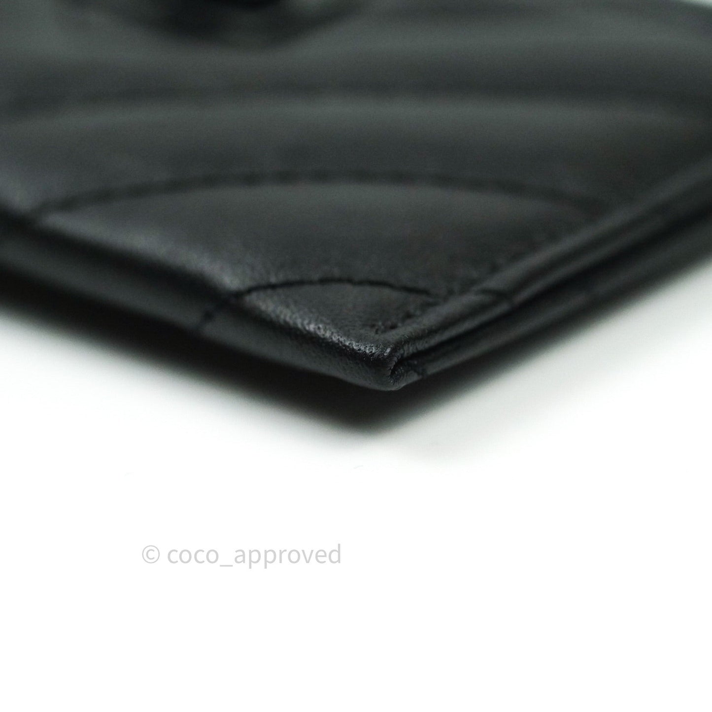 Chanel So Black Chevron Reissue Aged Calfskin Flat Card Holder