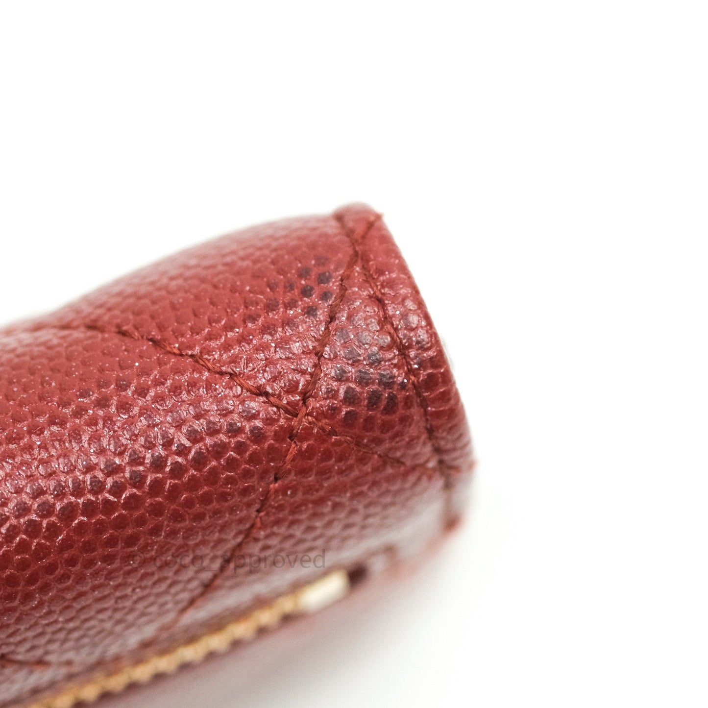 Chanel Classic Small Compact Wallet Iridescent Burgundy Gold Hardware
