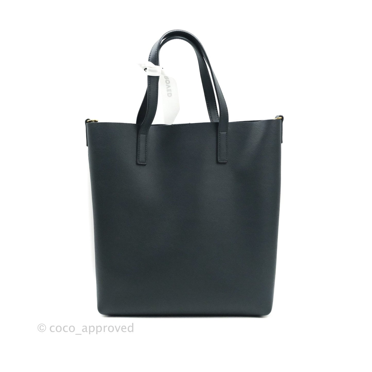 Saint Laurent Calfskin Shopping Tote Bag Dark Grey