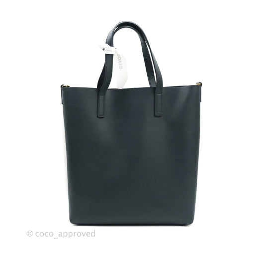 Saint Laurent Calfskin Shopping Tote Bag Dark Grey