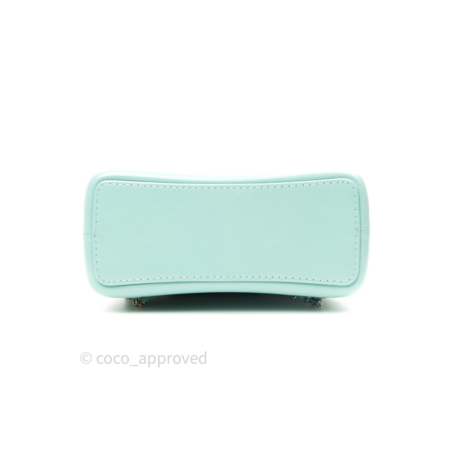 Chanel Gabrielle Backpack Black Aged Calfskin Small Tiffany Blue