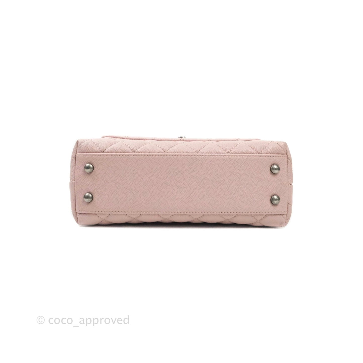 Chanel Mini (Small) Coco Handle Quilted Pink Caviar Ruthenium Hardware