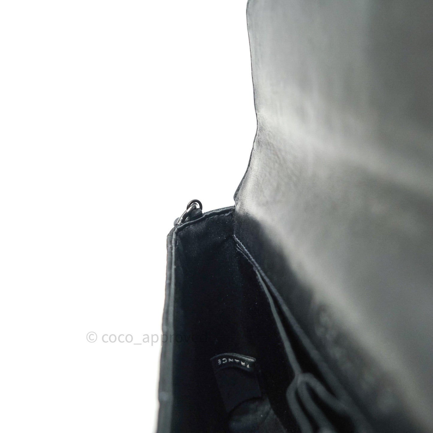 Chanel Denim So Black Camellia Clutch With Chain