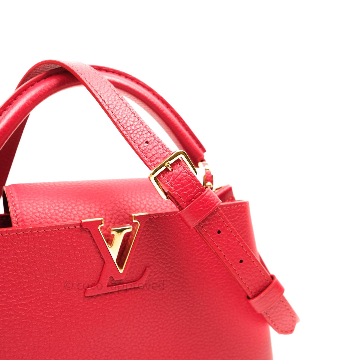 Louis Vuitton Taurillon Capucines BB Red Gold Hardware