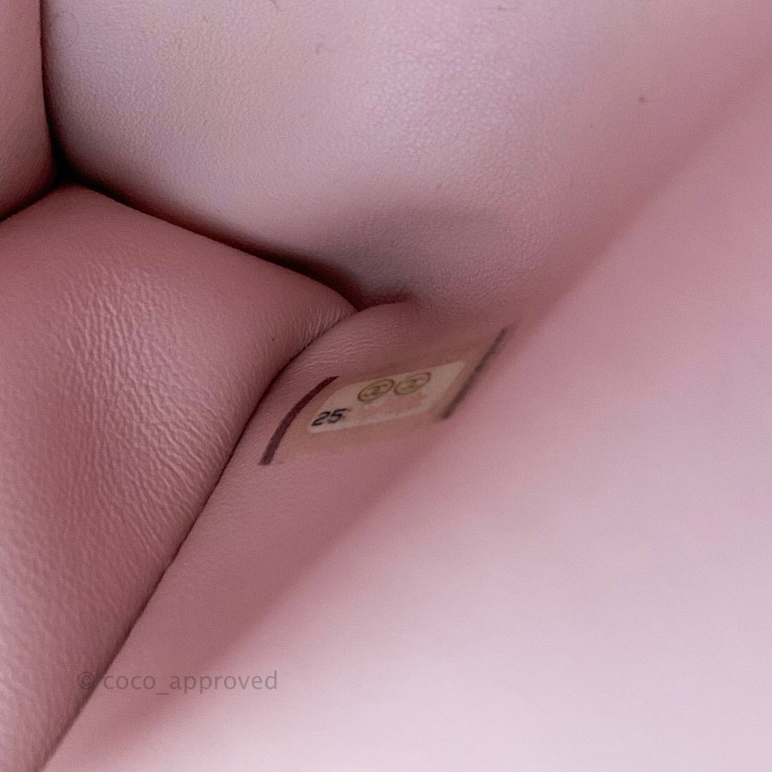 Chanel Quilted Mini Coco Handle Baby Pink Python Gold Hardware