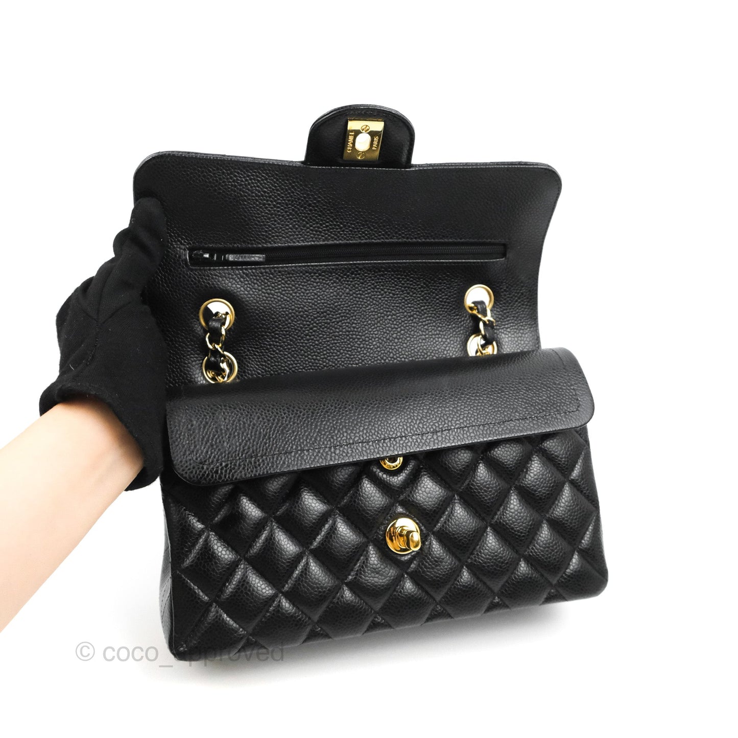 Chanel Quilted Small Classic Flap Black Caviar Gold Hardware