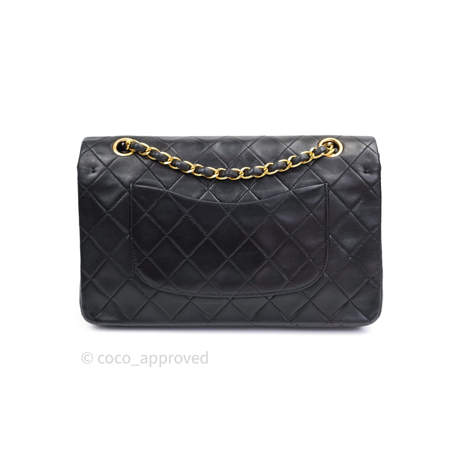 Chanel Vintage Classic Double Flap M/L Black Lambskin 24K Gold Hardware
