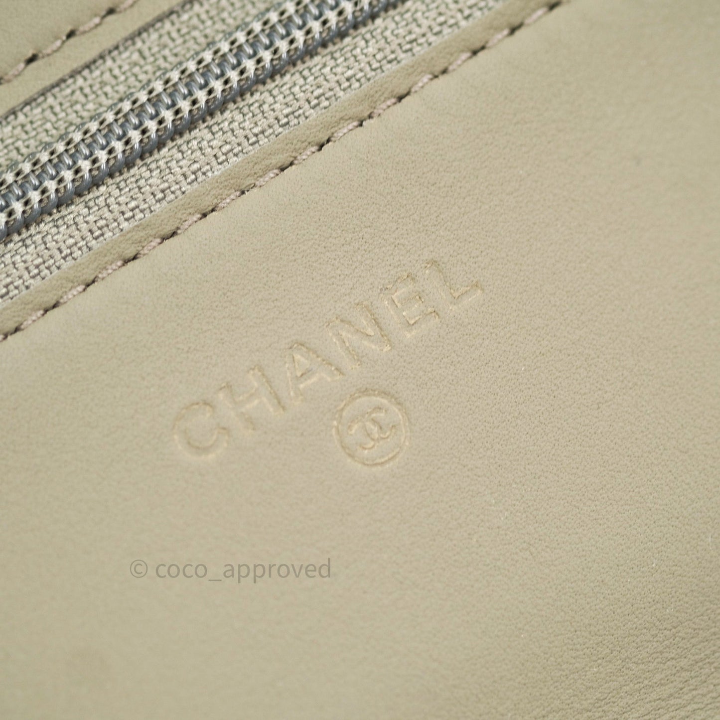 Chanel Quilted Wallet on Chain WOC Grey Calfskin Matte Grey Hardware