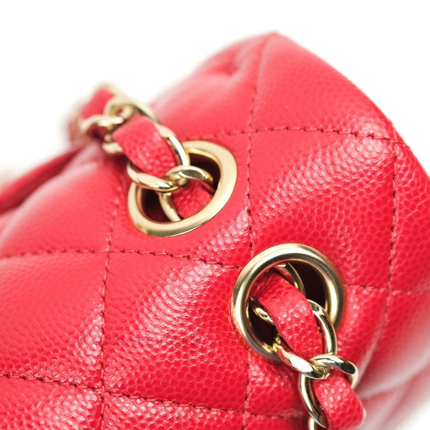 Chanel Classic Small S/M Flap Red Caviar Gold Hardware 19B