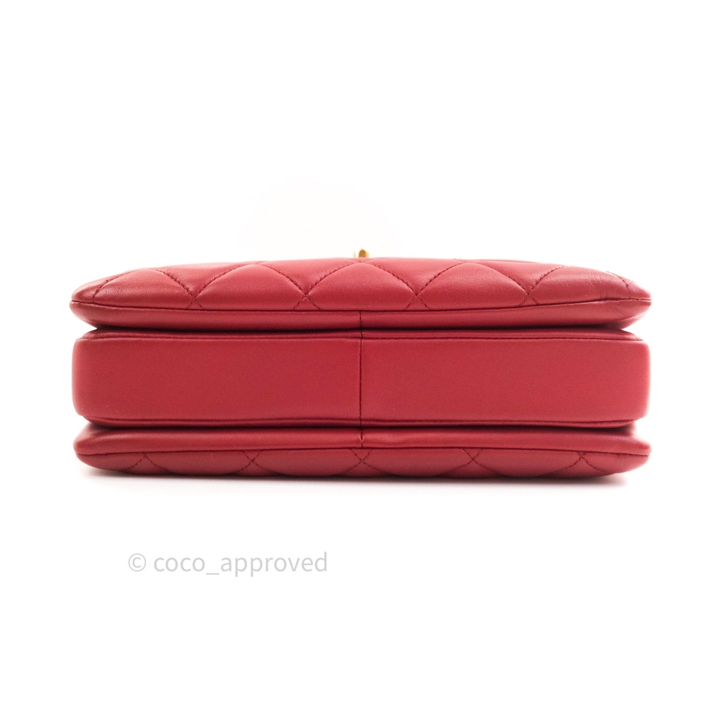 Chanel Quilted Small Trendy CC Flap Bag Red Lambskin Gold Hardware