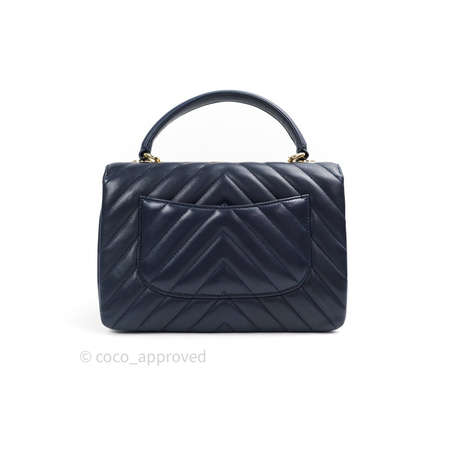 Chanel Trendy CC Small Chevron Navy Lambskin Gold Hardware