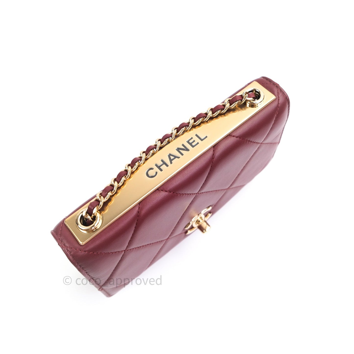 Chanel Trendy CC WOC Wallet on Chain Burgundy Lambskin Gold Hardware