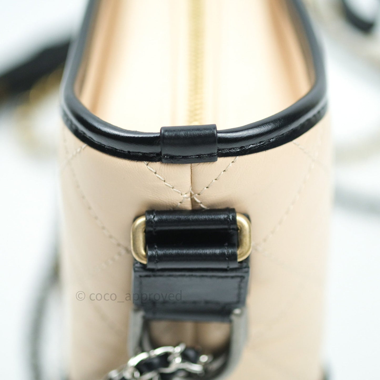Chanel New Medium Gabrielle Beige Black Aged Calfskin