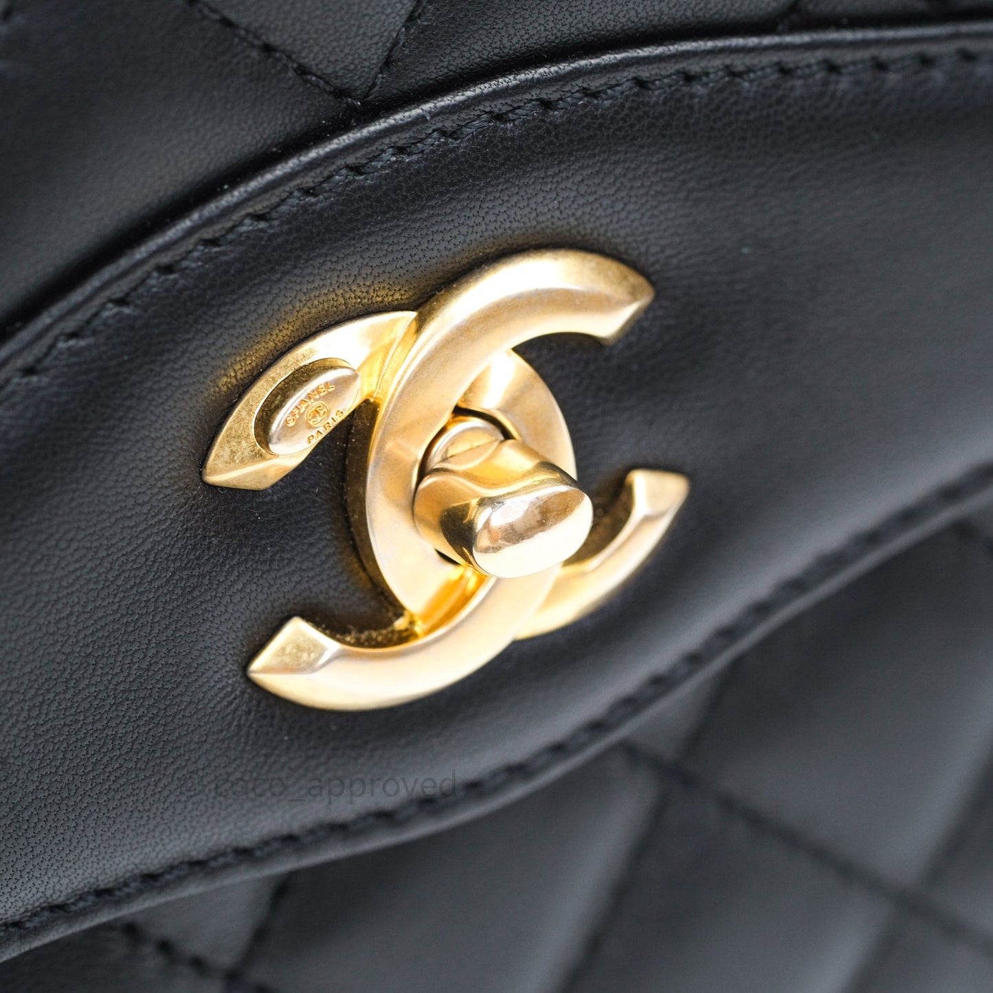 Chanel Coco Vintage Flap Bag Black Lambskin Gold Hardware 18C
