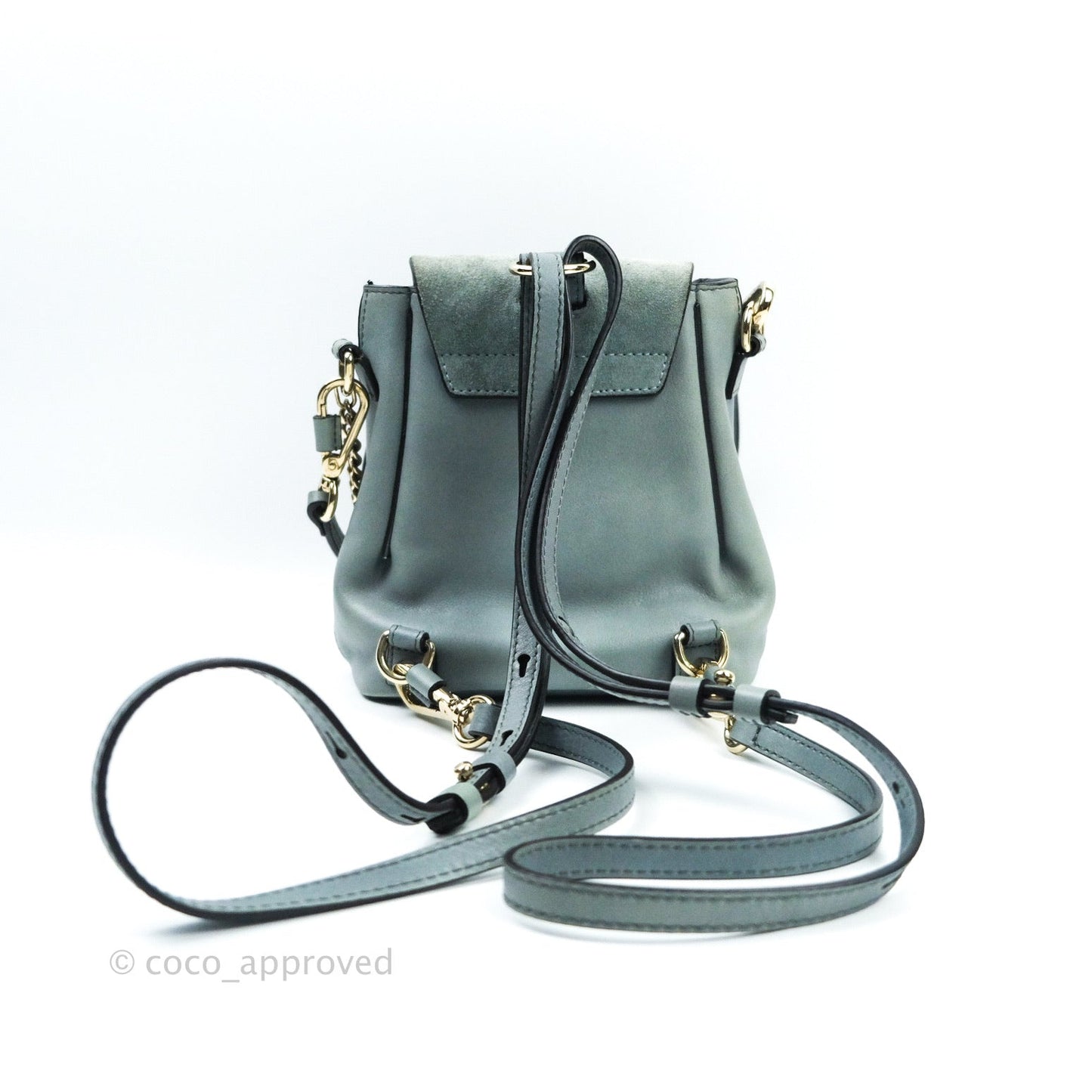 Chloé Suede Calfskin Small Faye Backpack Cloudy Blue