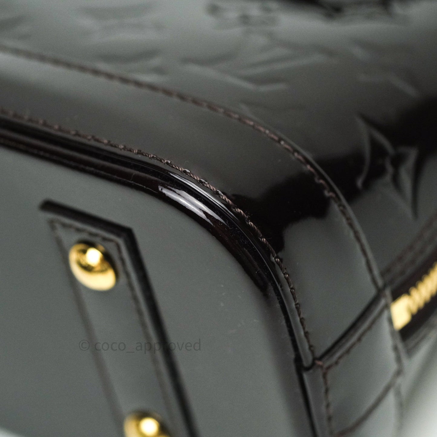 Louis Vuitton Alma BB Dark Purple Monogram Vernis Leather