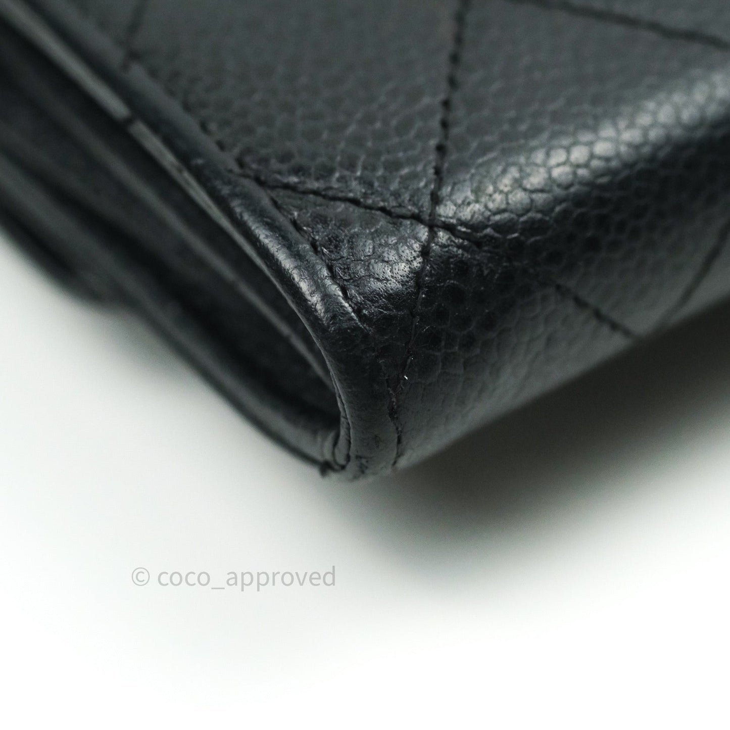 Chanel Long Wallet Black Caviar Gold Hardware