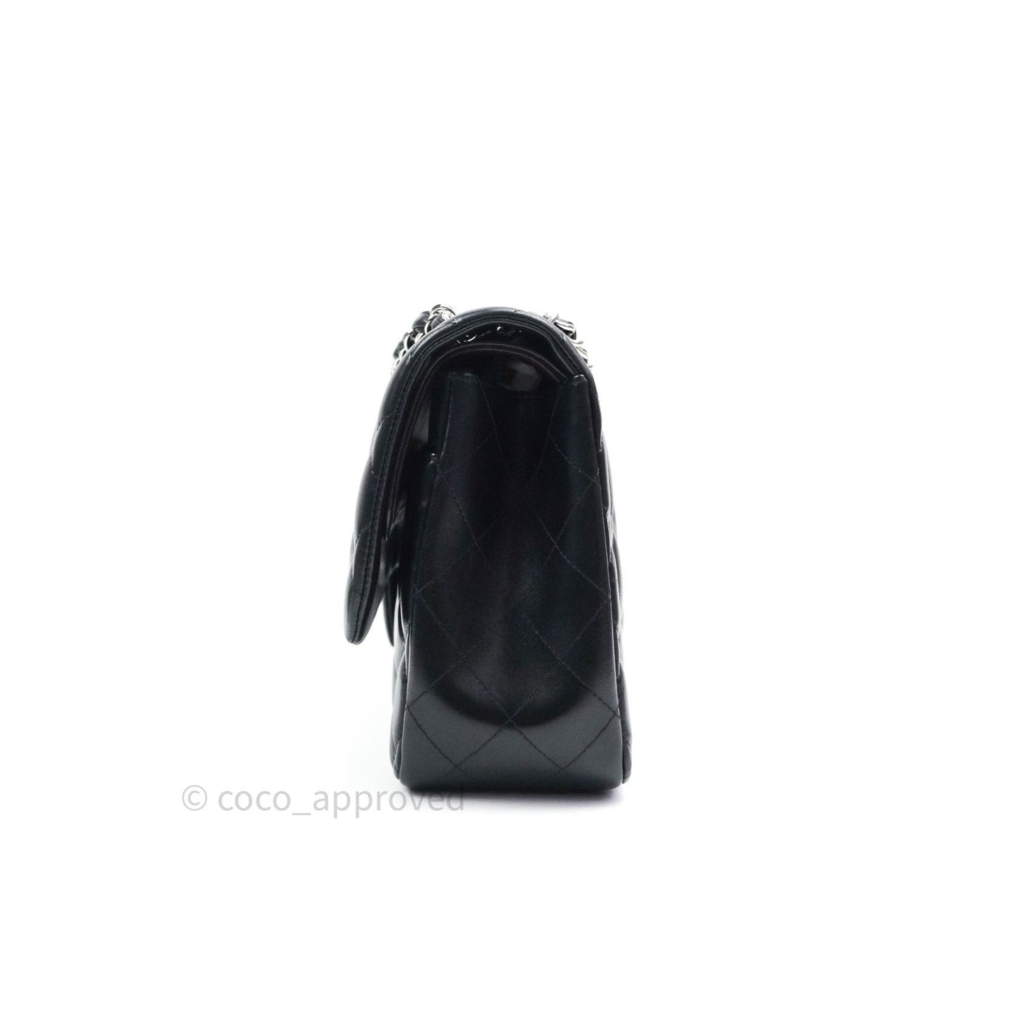 Chanel Classic Jumbo Double Flap Black Lambskin Silver Hardware⁣⁣