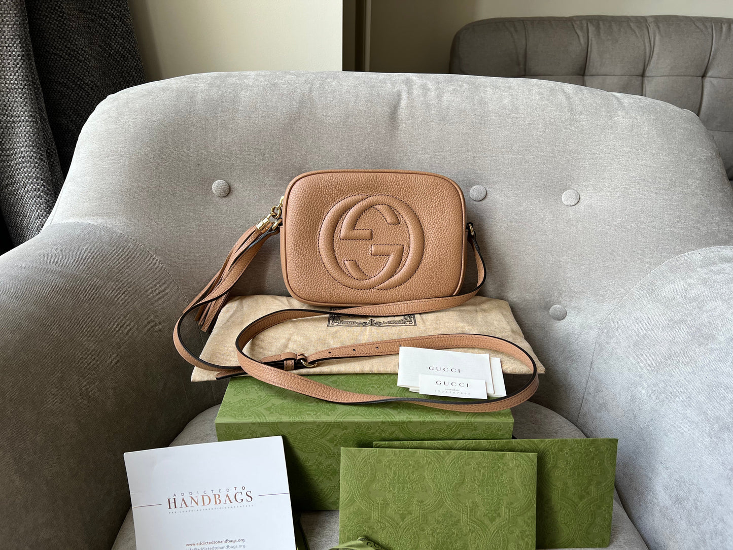 Luxury Gucci Rose Beige Soho Disco ( 1050)