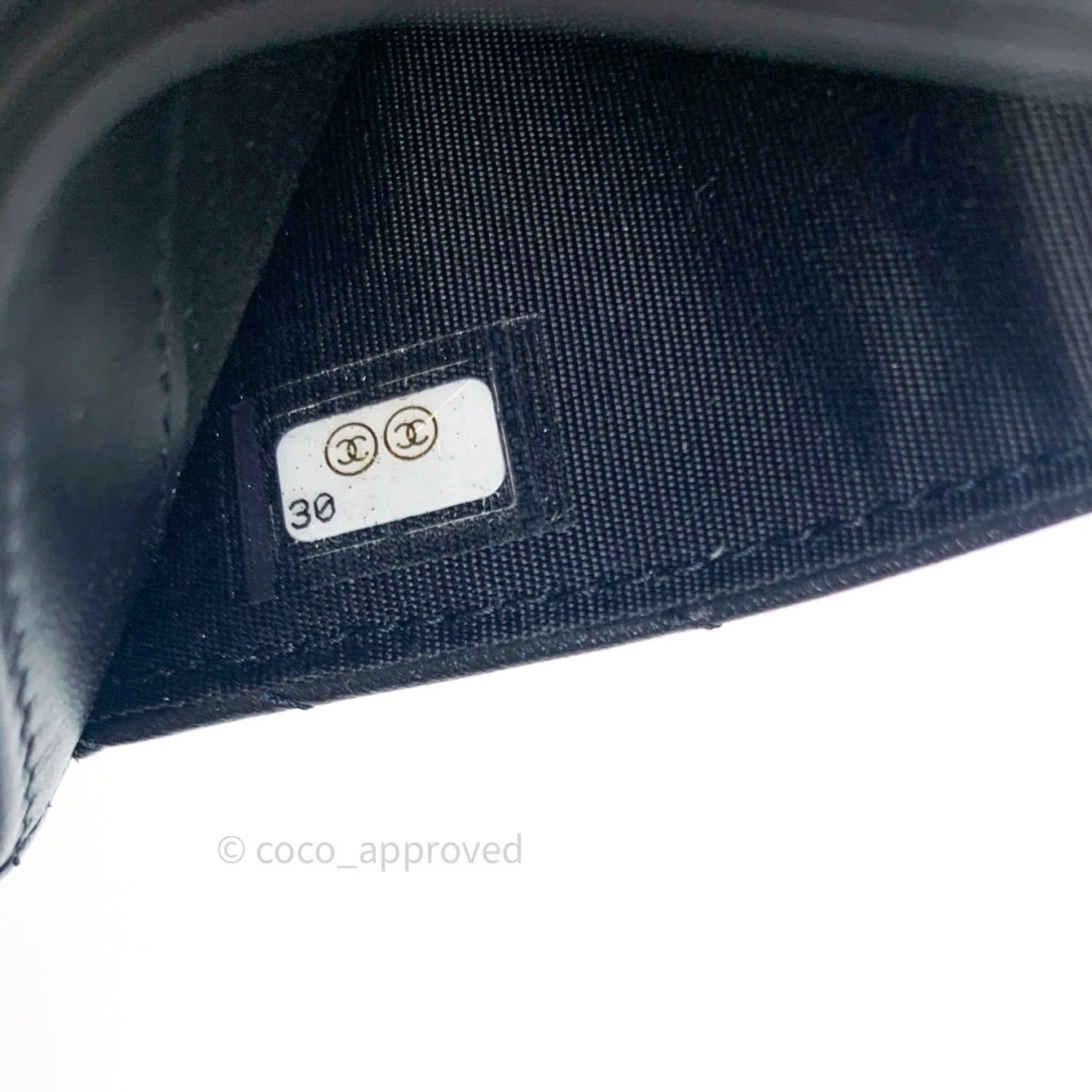 Chanel So Black Chevron Reissue Aged Calfskin Flat Card Holder