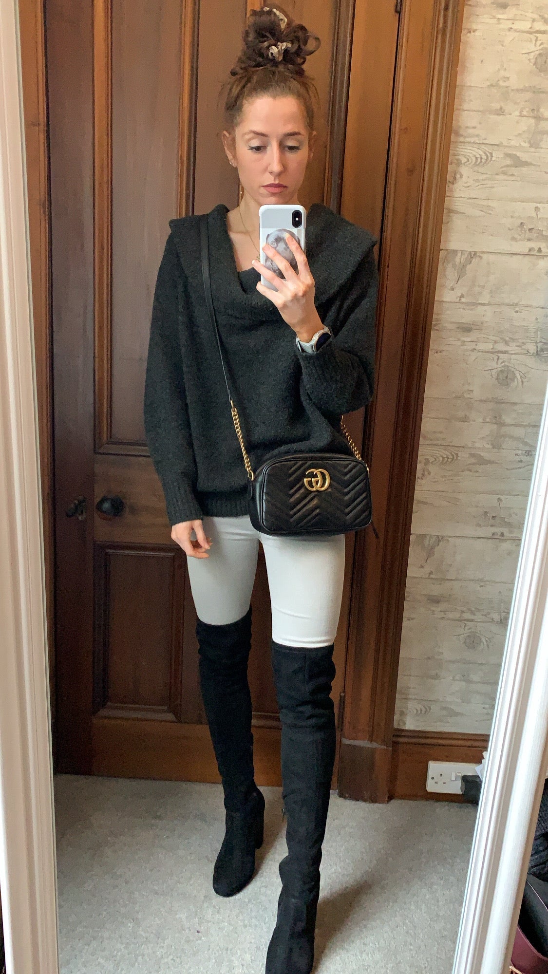 Luxury Gucci GG Black Marmont Small Shoulder Bag