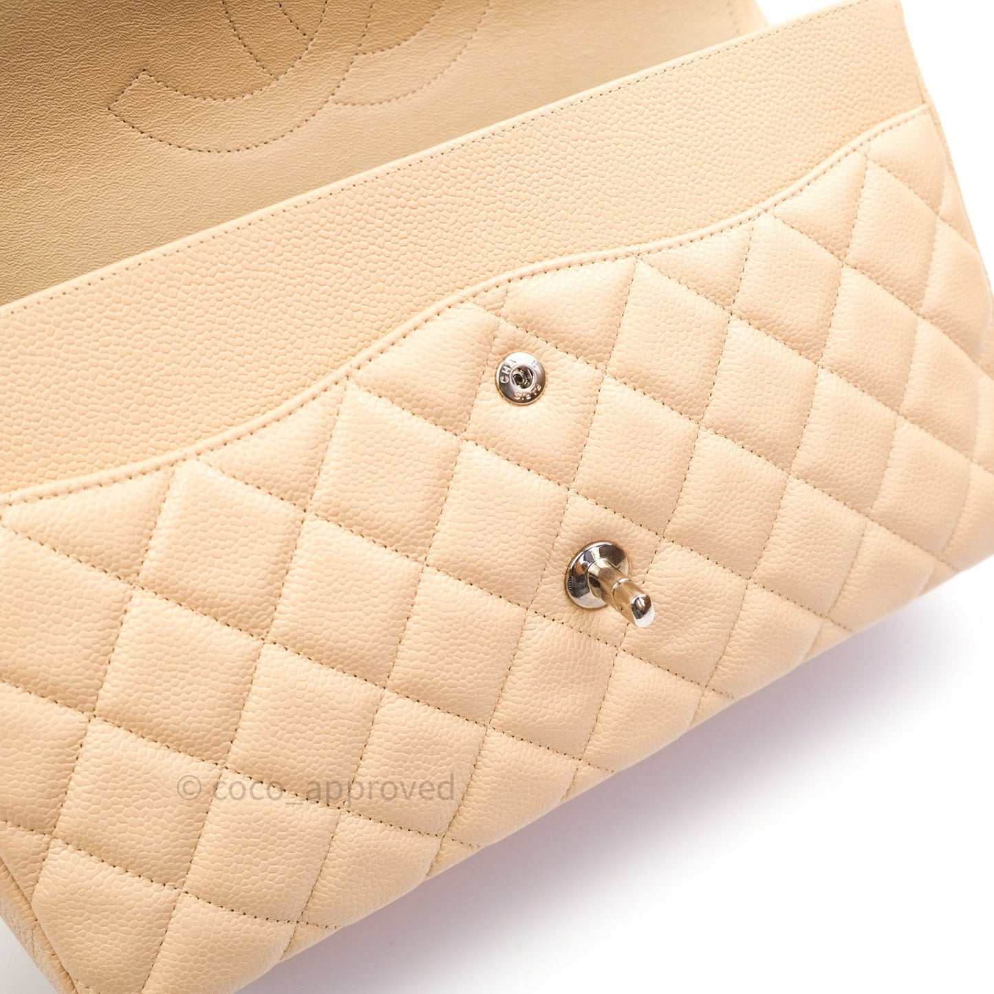 Chanel Jumbo Double Flap Beige Caviar Silver Hardware⁣⁣