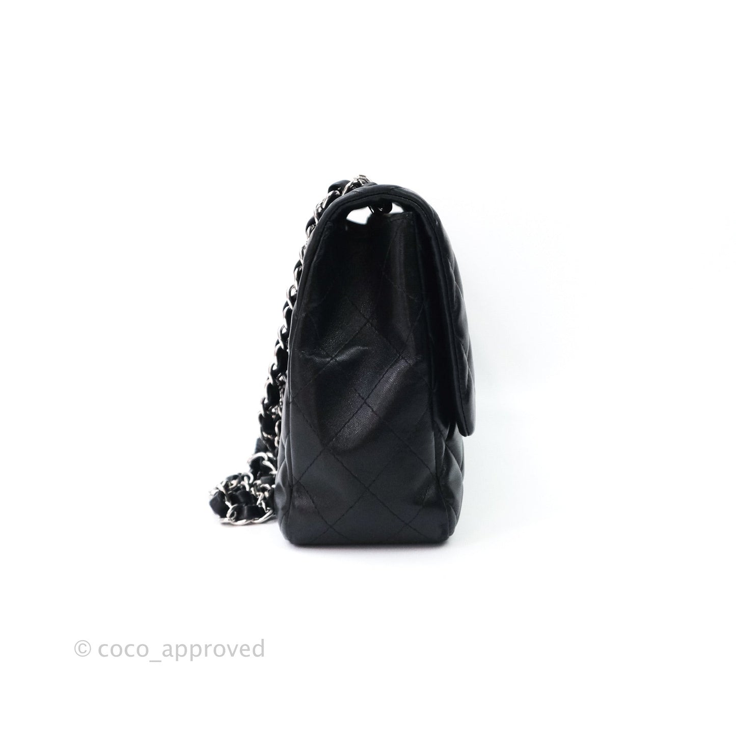 Chanel Jumbo Single Flap Black Lambskin Silver Hardware⁣⁣