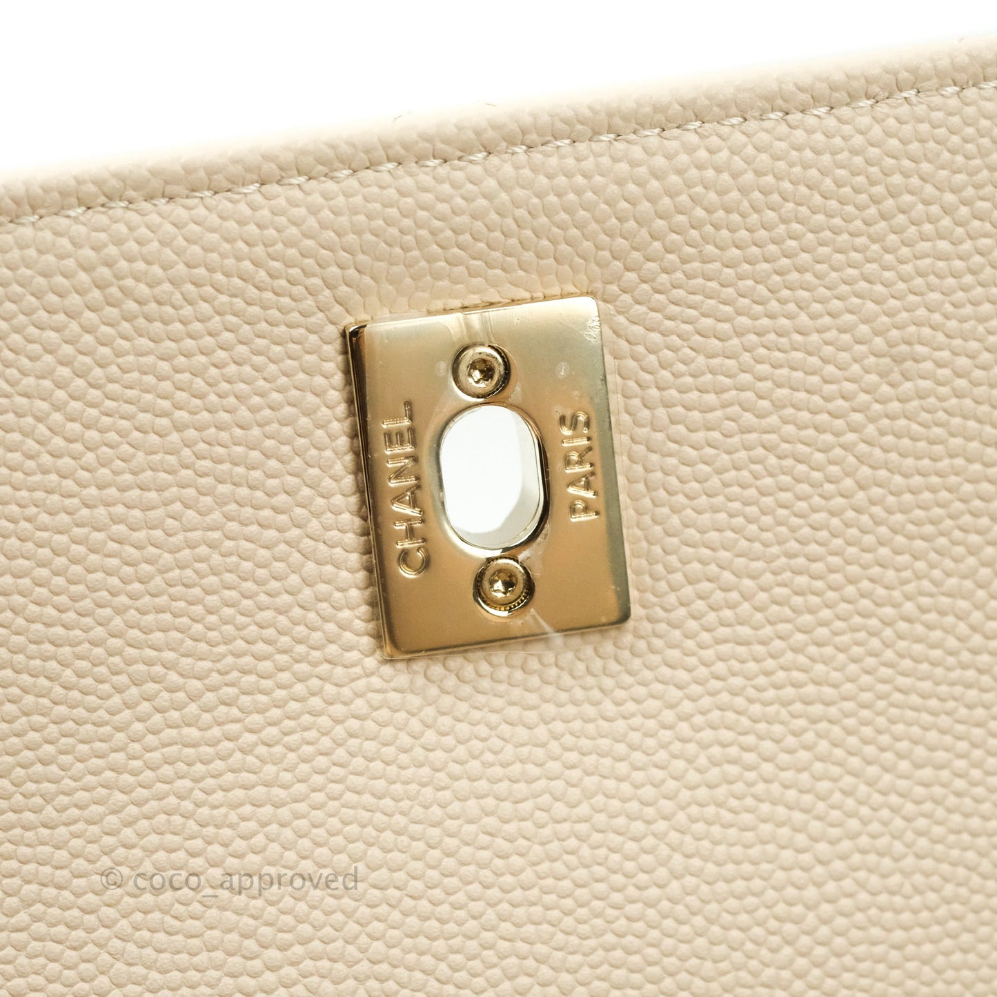 Chanel Quilted Medium Business Affinity Flap Beige Caviar Gold Hardware