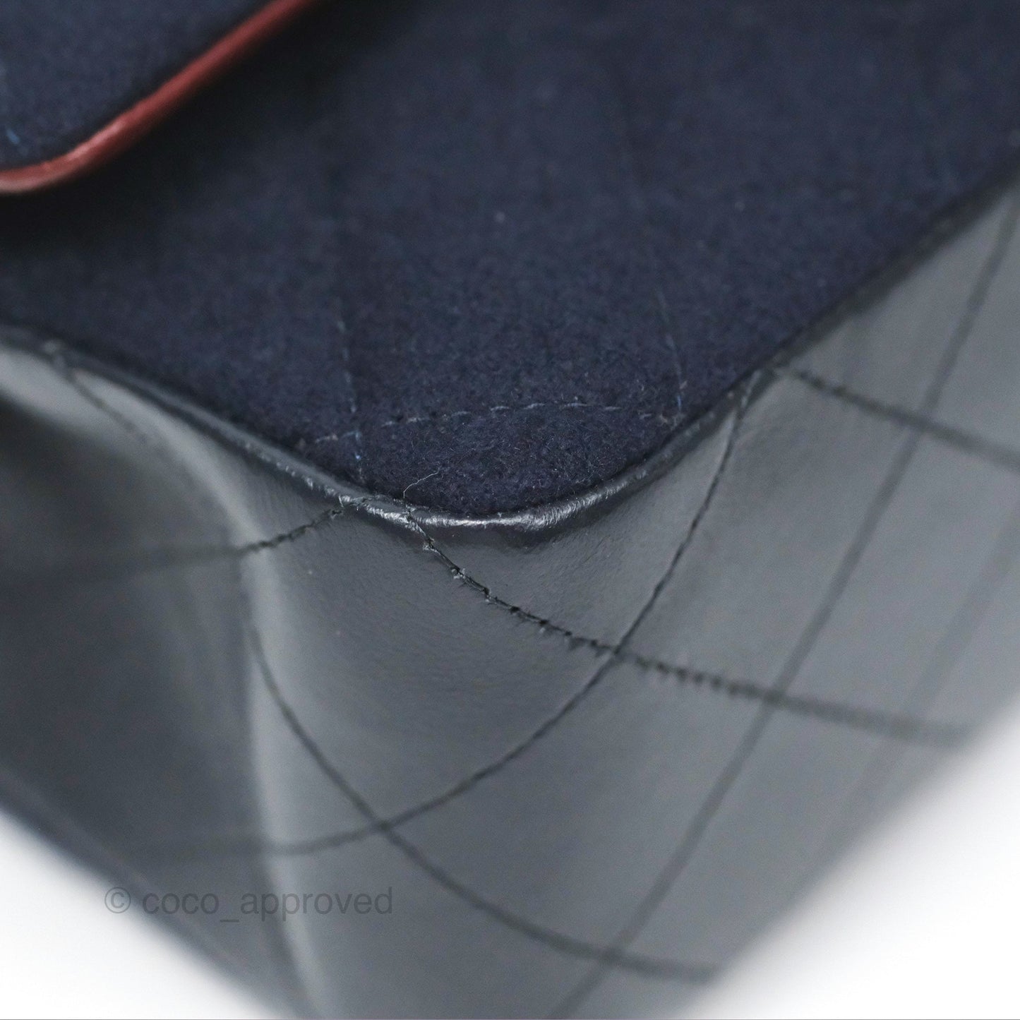 Chanel Paris Hamburg Charms Mini Rectangular Flap Navy Wool Lambskin