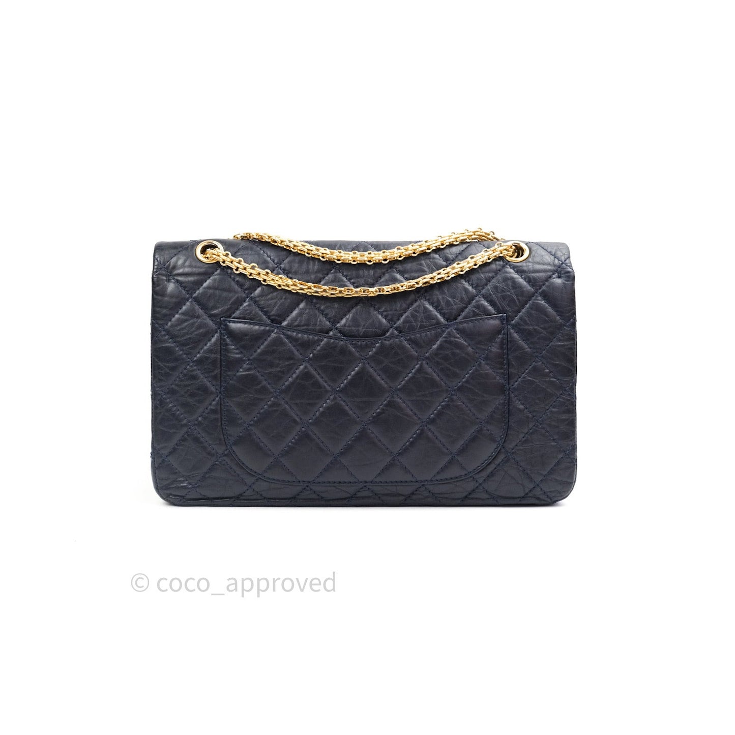 Chanel Reissue Quilted Aged Calfskin Dark Navy Gold Hardware 227