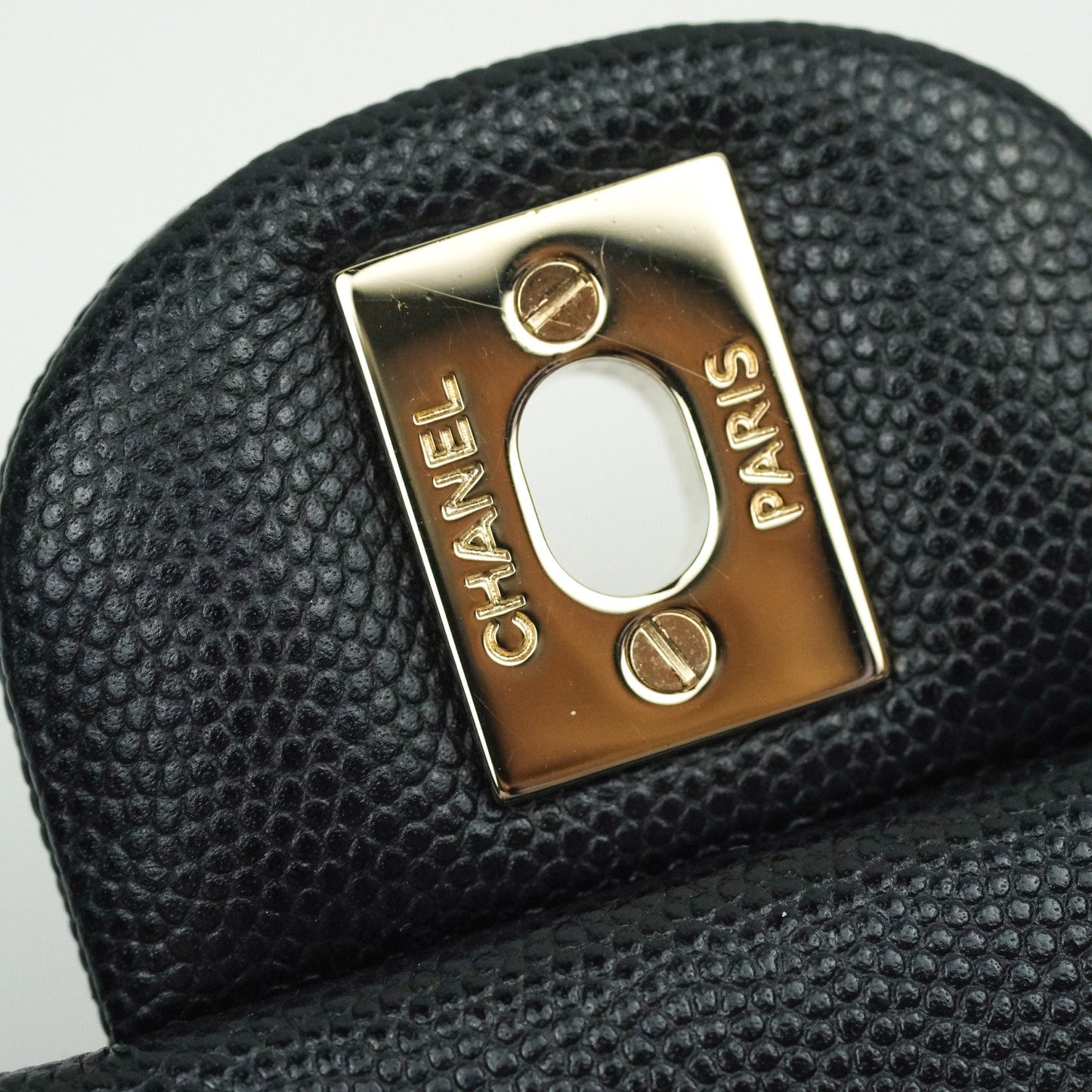 Chanel Quilted Mini Rectangular Black Caviar Gold Hardware 18B