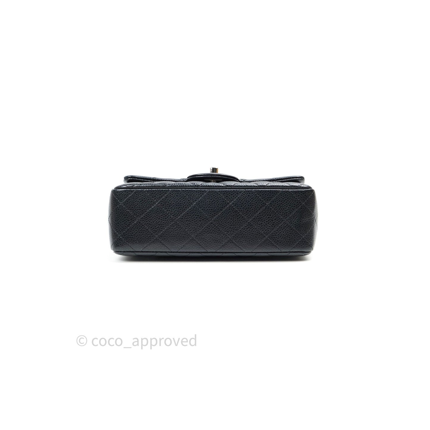 Chanel Quilted Mini Rectangular Black Caviar Silver Hardware 14B