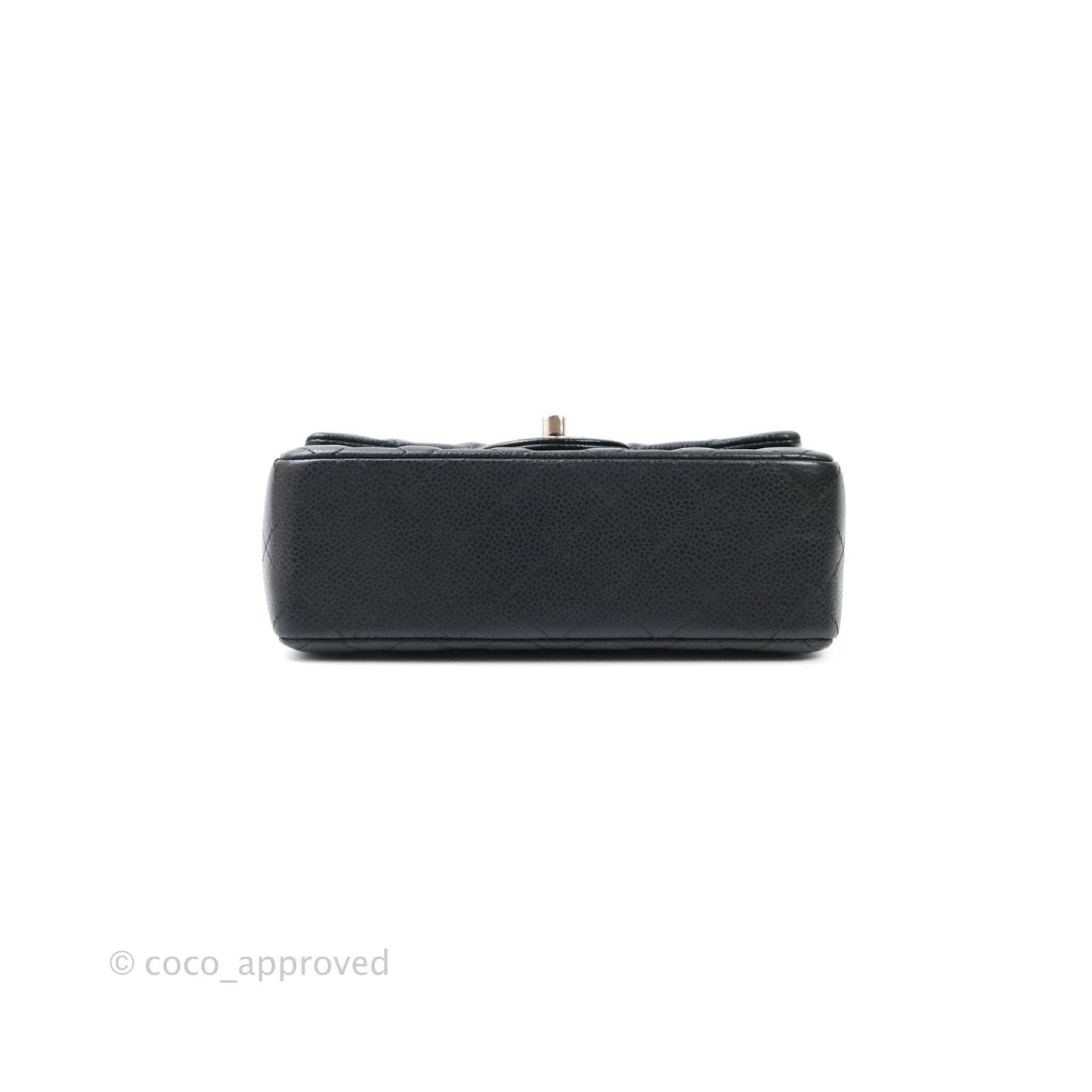 Chanel Quilted Mini Rectangular Very Dark Navy (Look Black) Caviar Ruthenium Hardware