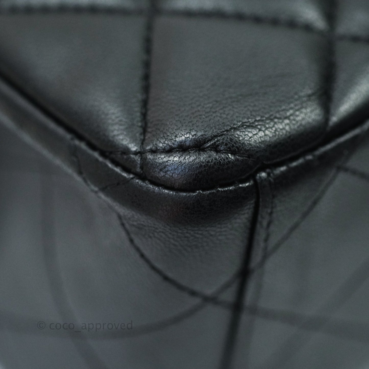 Chanel Quilted Maxi Single Flap Black Lambskin Silver Hardware