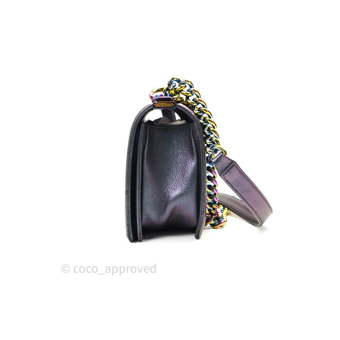 Chanel Purple Mermaid Iridescent Medium Calfskin Boy Bag
