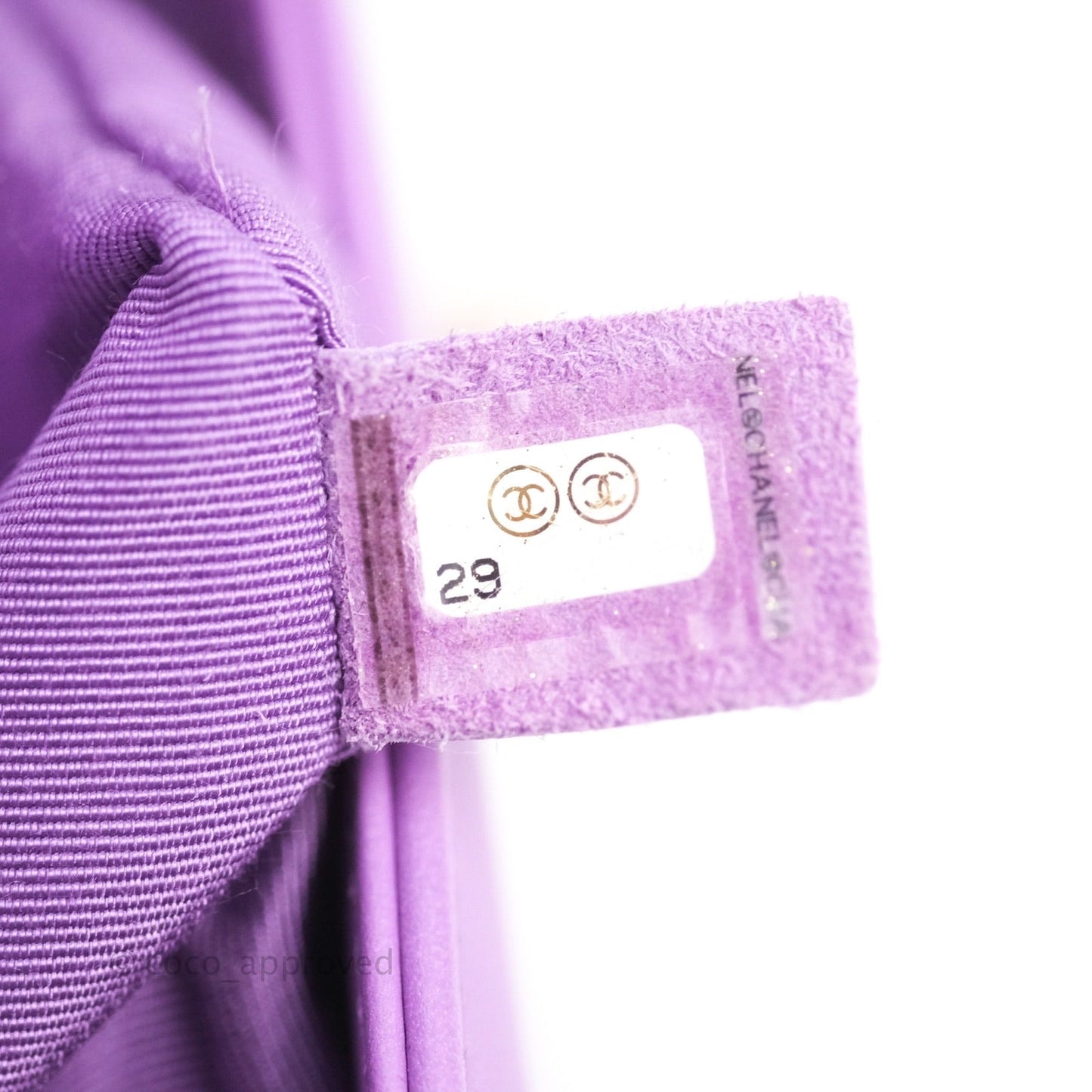 Chanel Boy Chevron Medium Purple Calfskin Gold Hardware