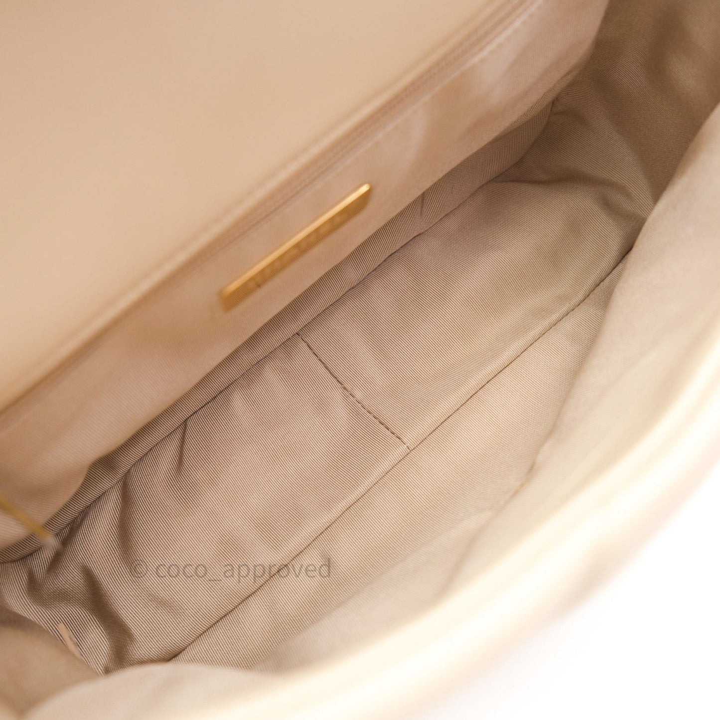 Chanel 19 Small Beige Goatskin Mixed Hardware