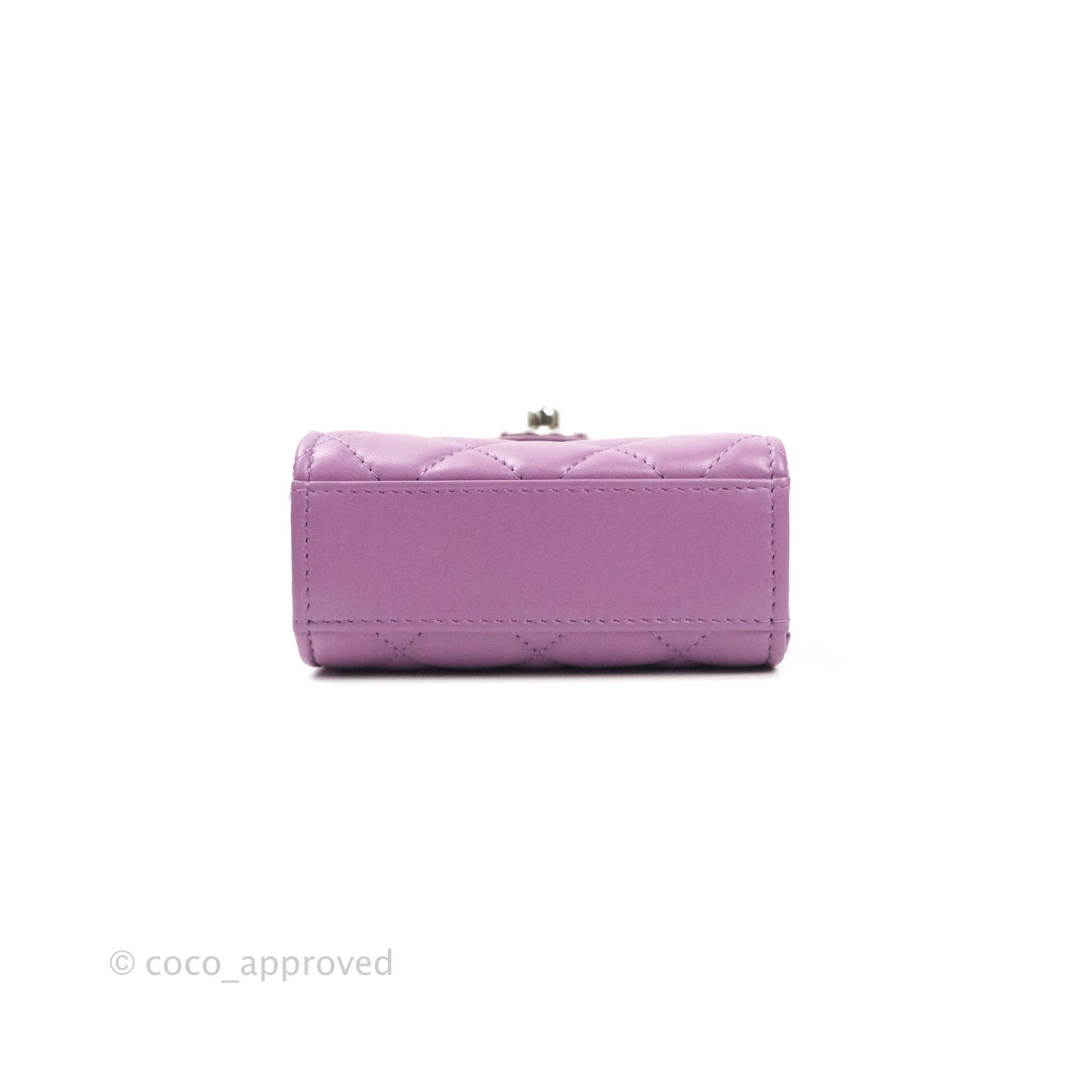 Chanel Classic Quilted Purple Silver Hardware Phone Holder